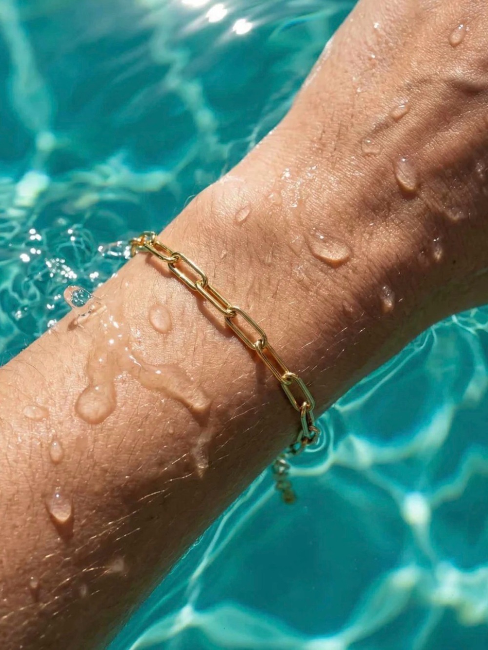 Paperclip Link Bracelet Tarnish Free Jewelry 18K Gold Plated Stainless Steel